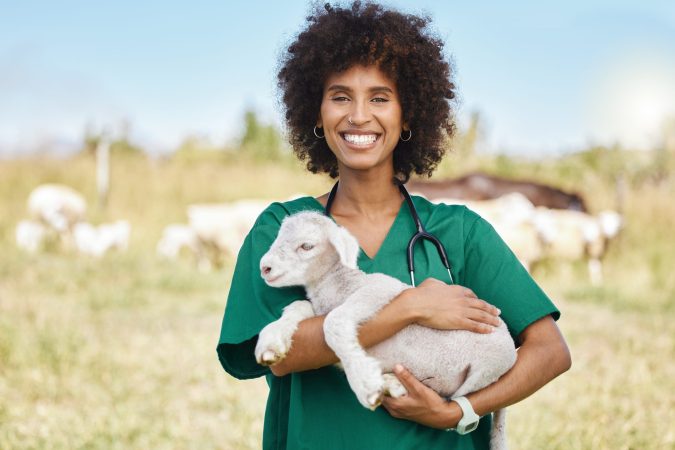 farm-portrait-and-woman-holding-sheep-on-livesto-2023-11-27-05-20-01-utc